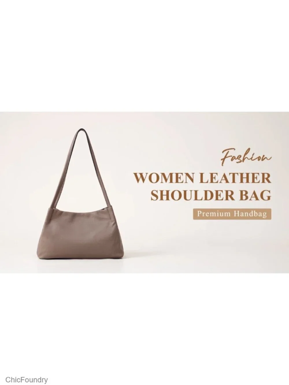 Genuine Leather Hobo Bag with Gold Hardware, 4 Pockets, Fits 7.9